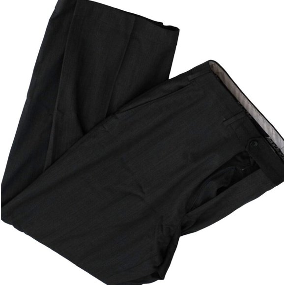 Dress Pants Men's Size‎ 44 Black Wool-Silicone Blend Made in Italy - Picture 1 of 5